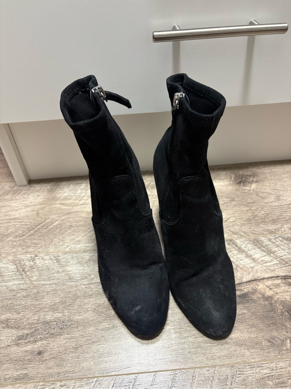 Steve Madden Black Suede Ankle Booties